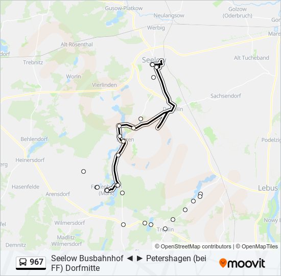 967 bus Line Map