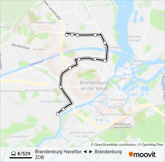 K/529 Bus Line Map