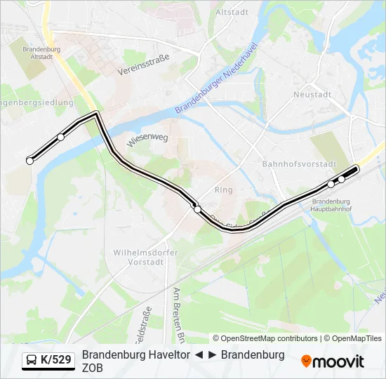 K/529 Bus Line Map