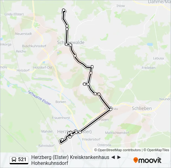 521 Bus Line Map