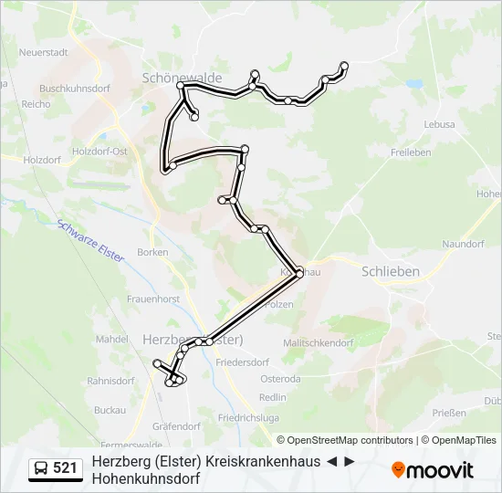 521 Bus Line Map