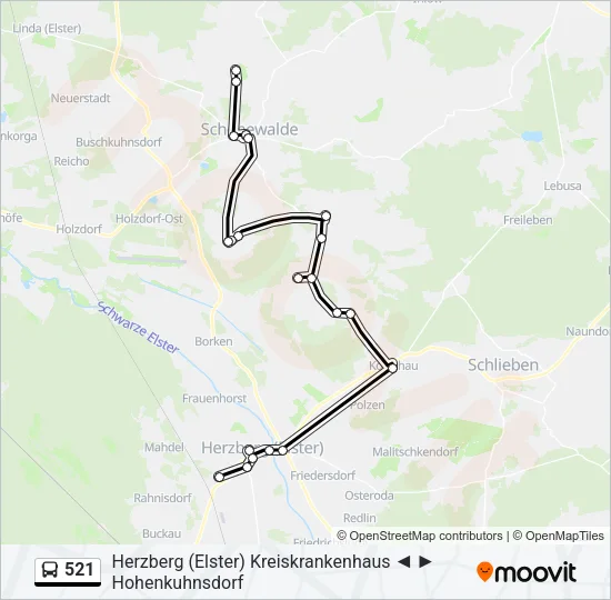 521 Bus Line Map