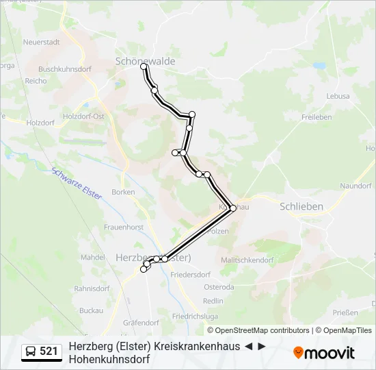521 Bus Line Map