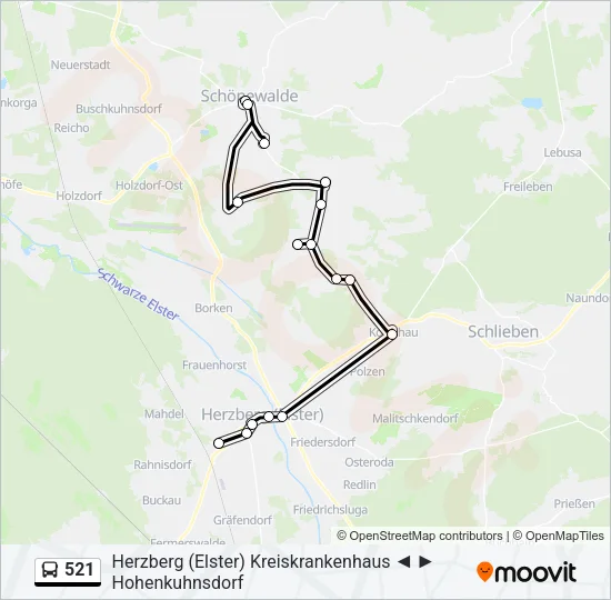 521 Bus Line Map