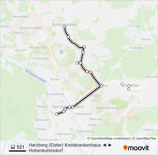 521 Bus Line Map