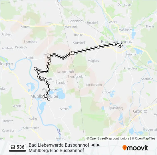 536 Bus Line Map