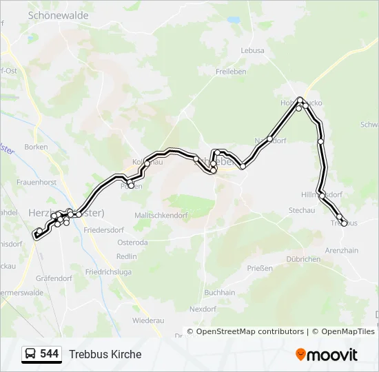 Автобус 544: карта маршрута