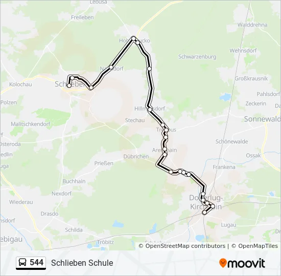 Автобус 544: карта маршрута