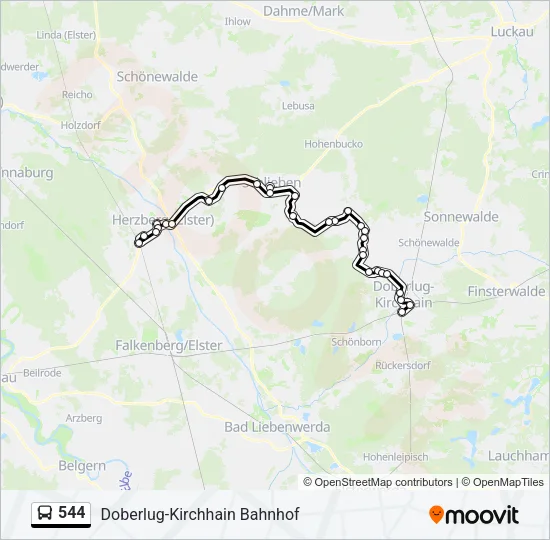 Автобус 544: карта маршрута