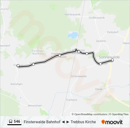546 Bus Line Map
