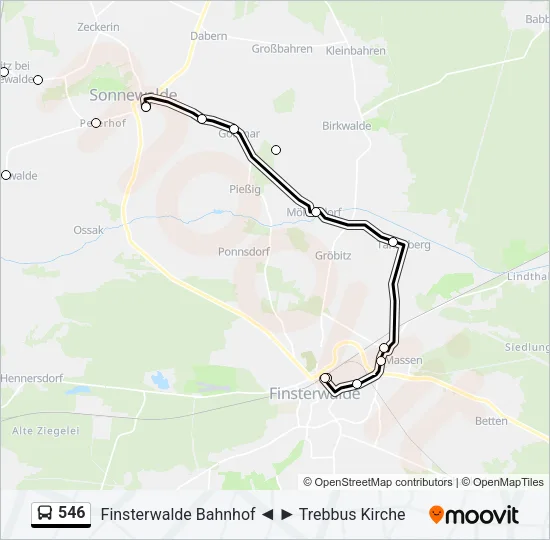546 Bus Line Map