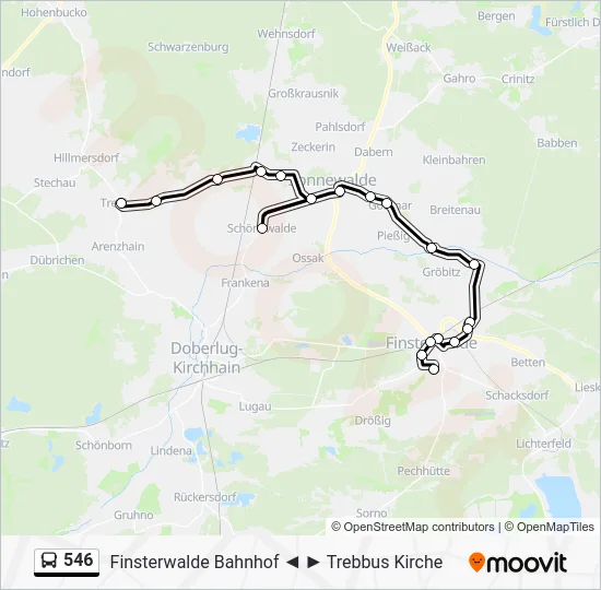 Автобус 546: карта маршрута