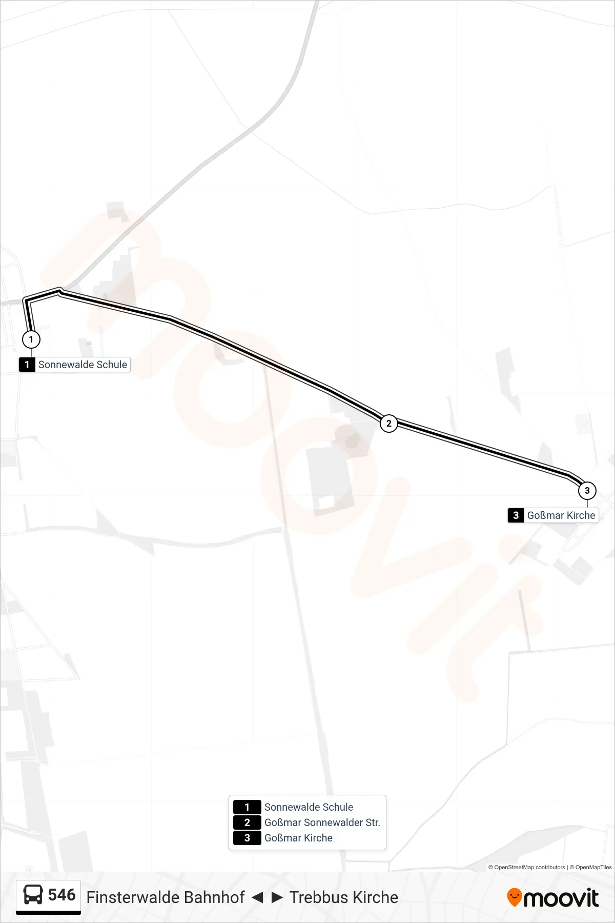 Linie 546 (Bus) Richtung Goßmar Kirche: Route und Haltestellen auf der Karte