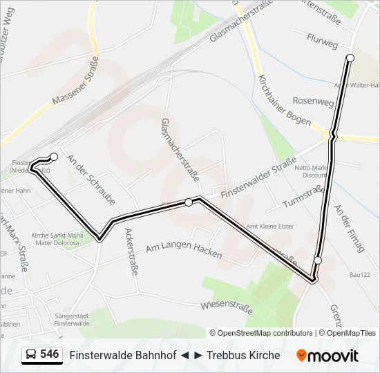 546 Bus Line Map