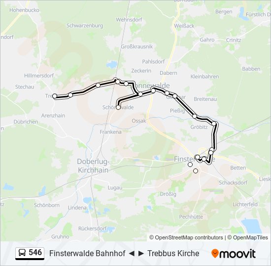 546 bus Line Map