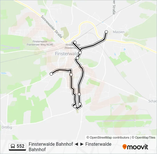 Автобус 552: карта маршрута