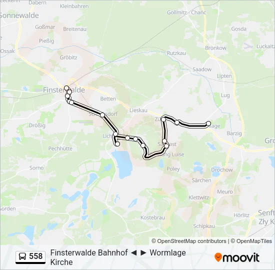 558 Bus Line Map