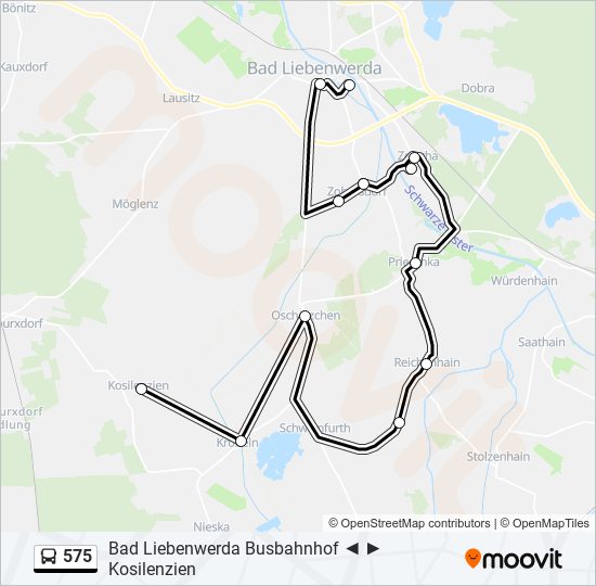 575 bus Line Map