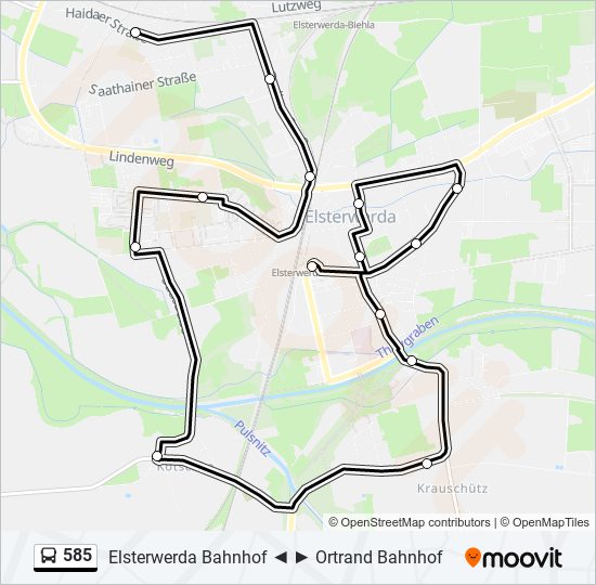 585 bus Line Map