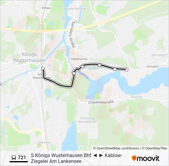 721 Bus Line Map