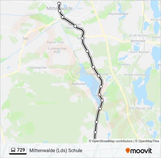 729 Bus Line Map