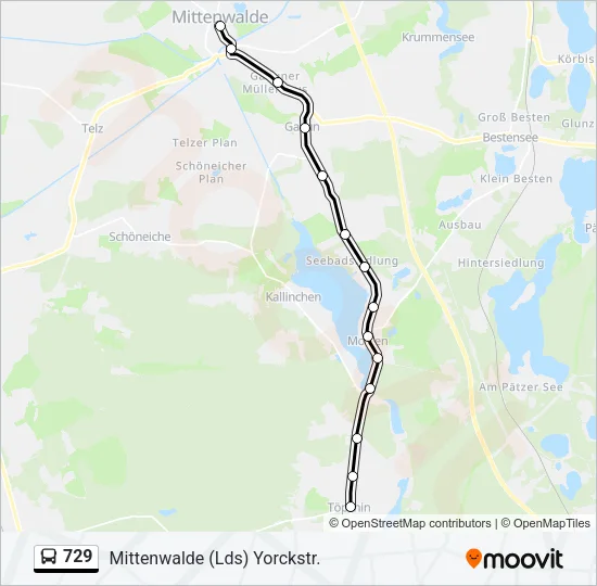 729 Bus Line Map