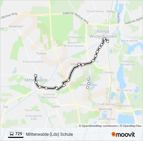 729 bus Line Map