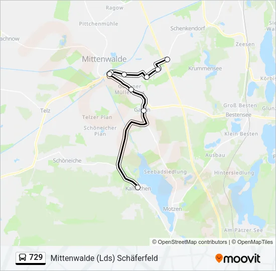 729 Bus Line Map