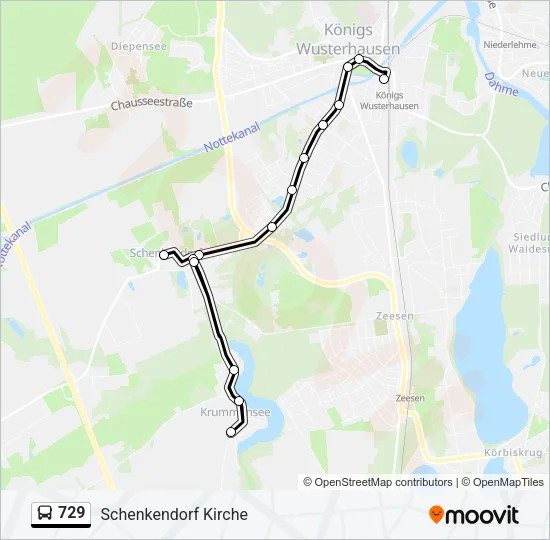 729 Bus Line Map
