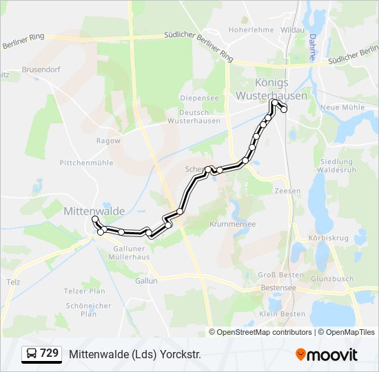 729 bus Line Map