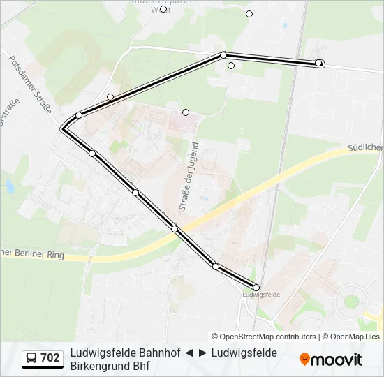 702 Bus Line Map