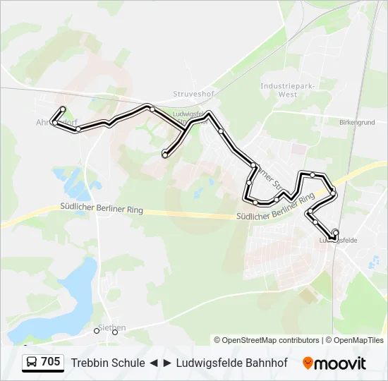 705 Bus Line Map