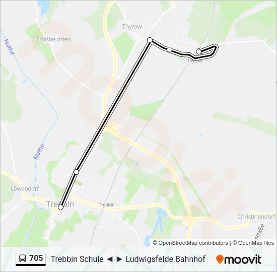 705 Bus Line Map