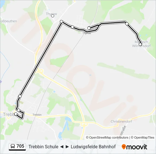 705 Bus Line Map