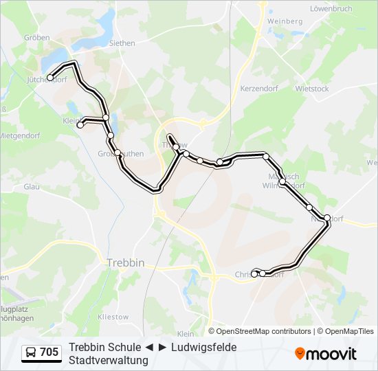 705 bus Line Map