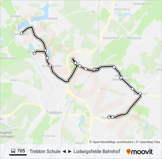 705 Bus Line Map