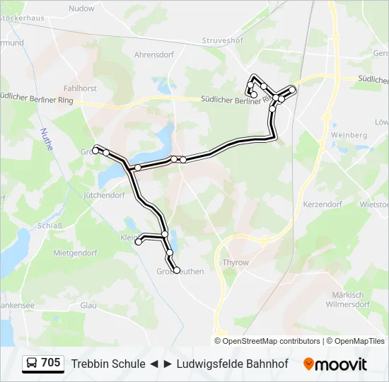 705 Bus Line Map