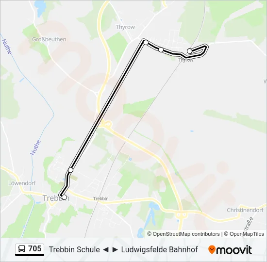 705 Bus Line Map