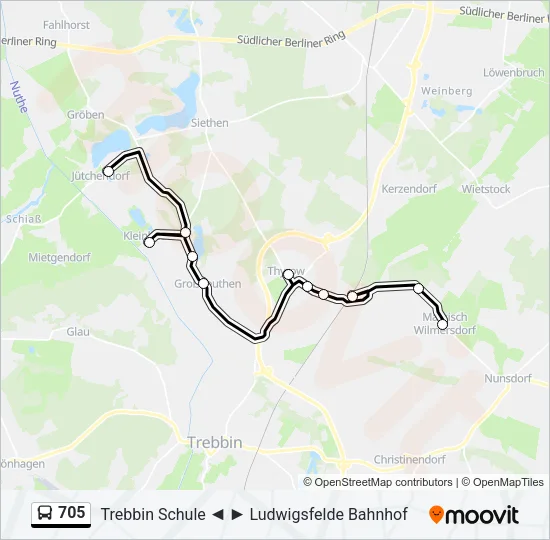 705 Bus Line Map