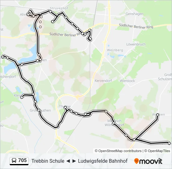 705 Bus Line Map