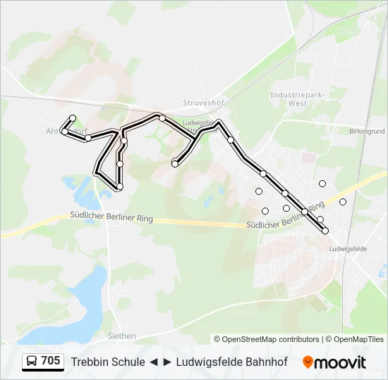 705 Bus Line Map