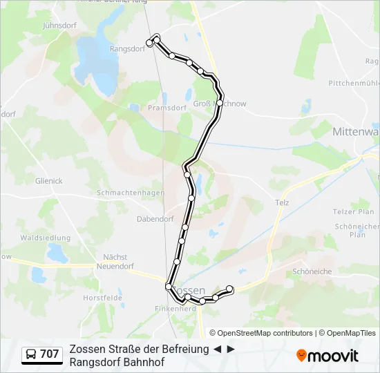 707 Bus Line Map