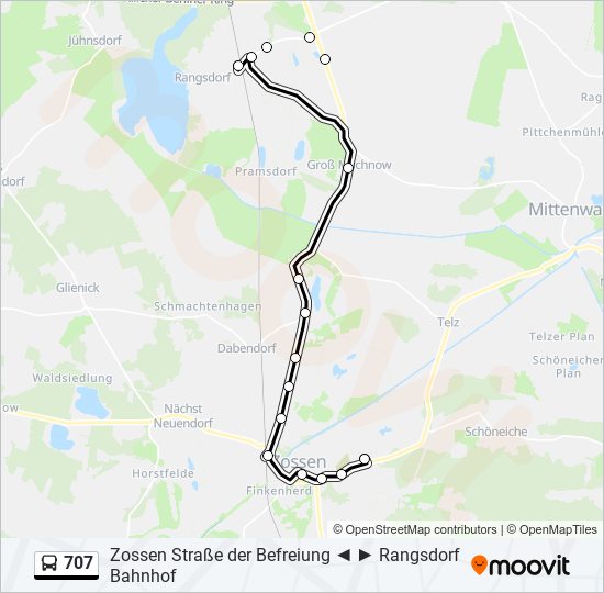 707 bus Line Map