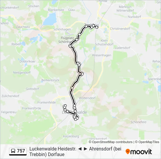 Автобус 757: карта маршрута