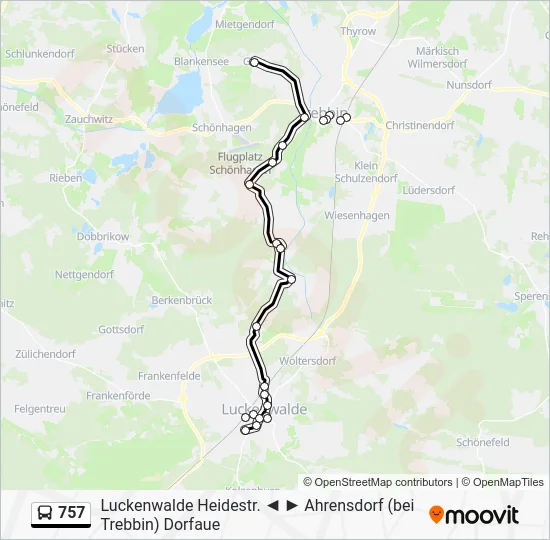 Автобус 757: карта маршрута