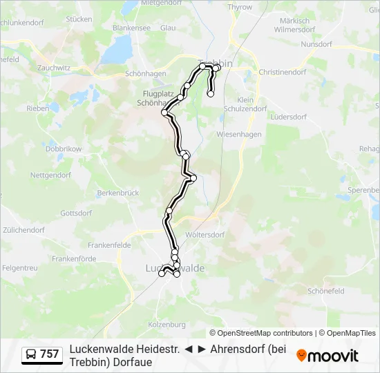 Автобус 757: карта маршрута