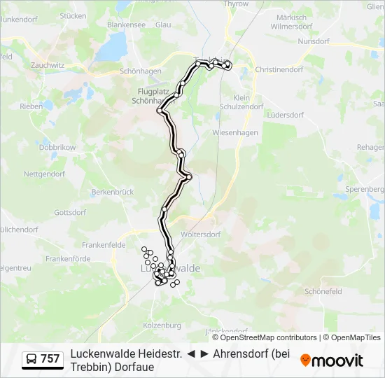 Автобус 757: карта маршрута