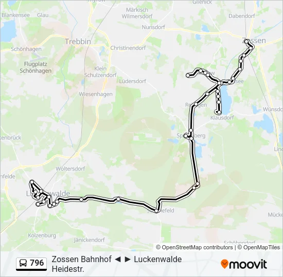796 Bus Line Map