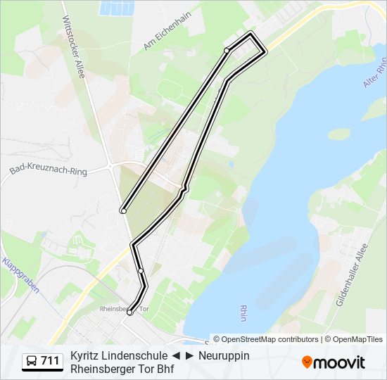 Buslinie 711 Karte