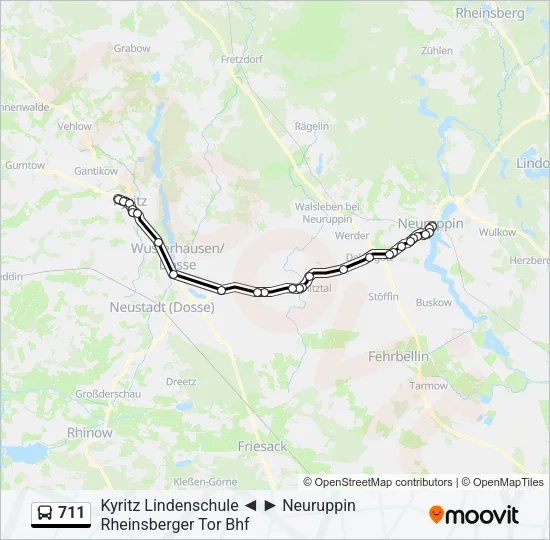 711 Bus Line Map